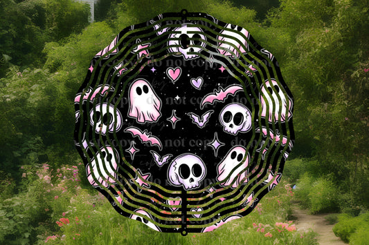 Ghosts Skulls Wind Spinner