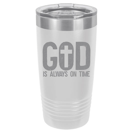 God Is Always On Time 20 Oz Polar Camel Tumbler