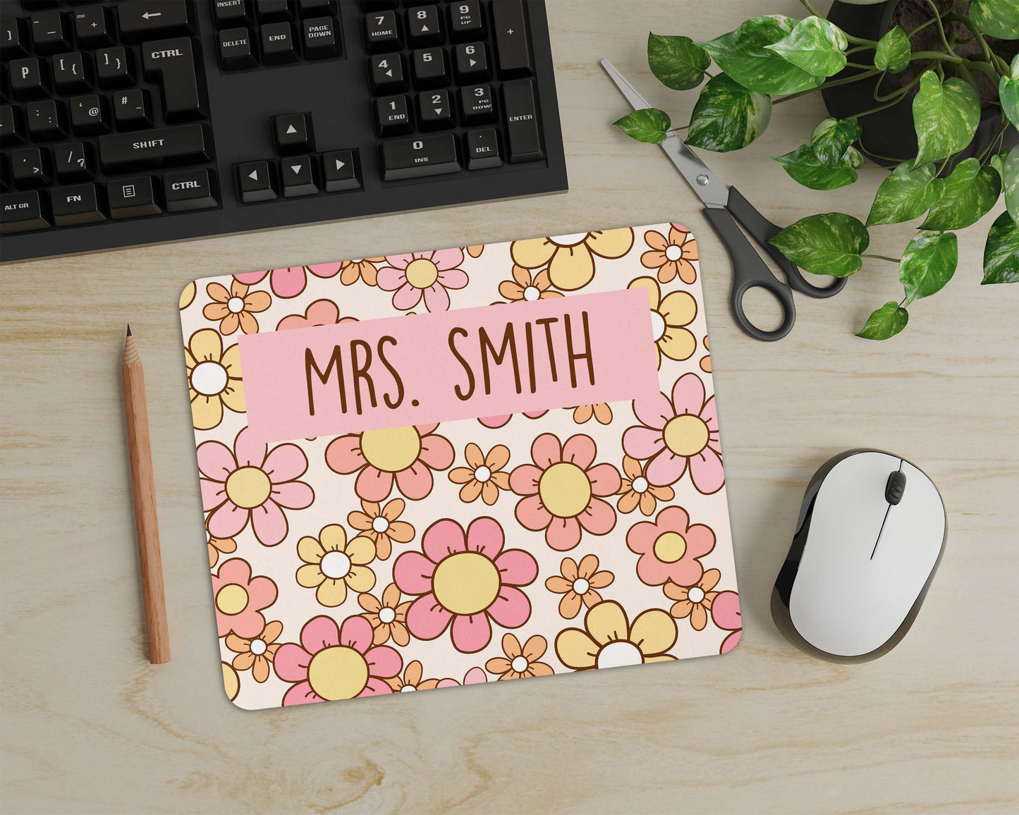 Retro Floral Mousepad