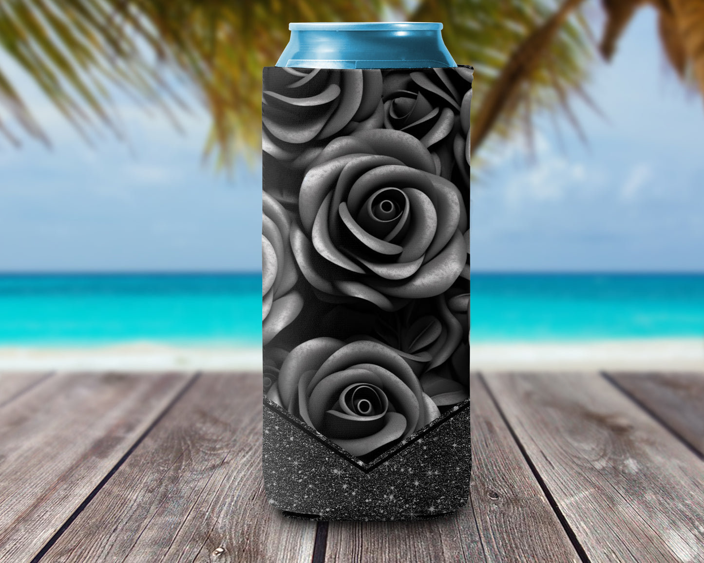 Can Cooler - Black Roses