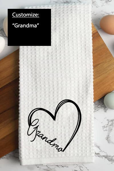 Customized Grandma Heart Hand Towel