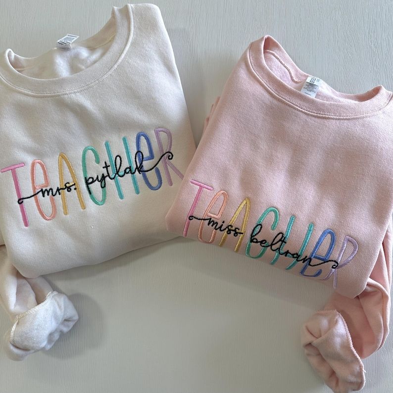 Teacher Name Embroidered Shirt