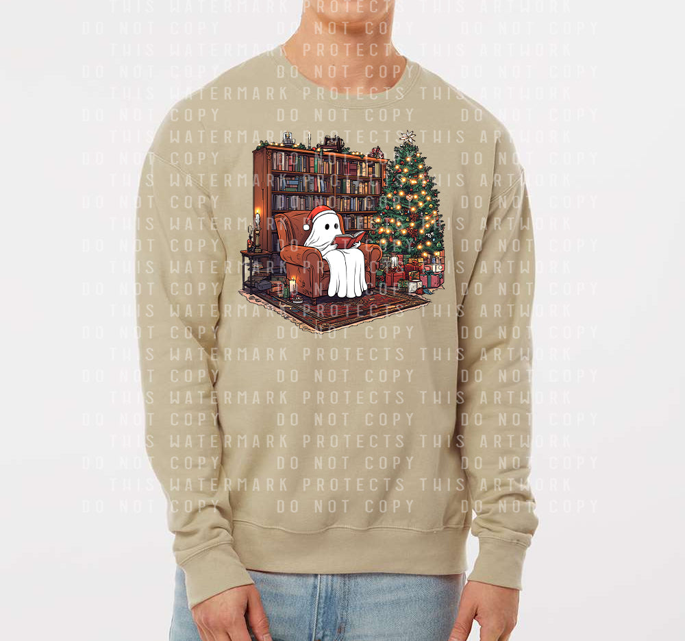 Reading Christmas Ghost Graphic Tee