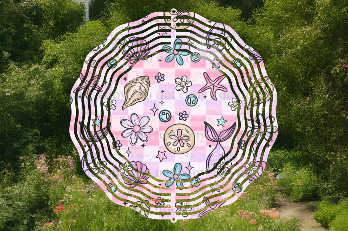 Plaid Shells Wind Spinner