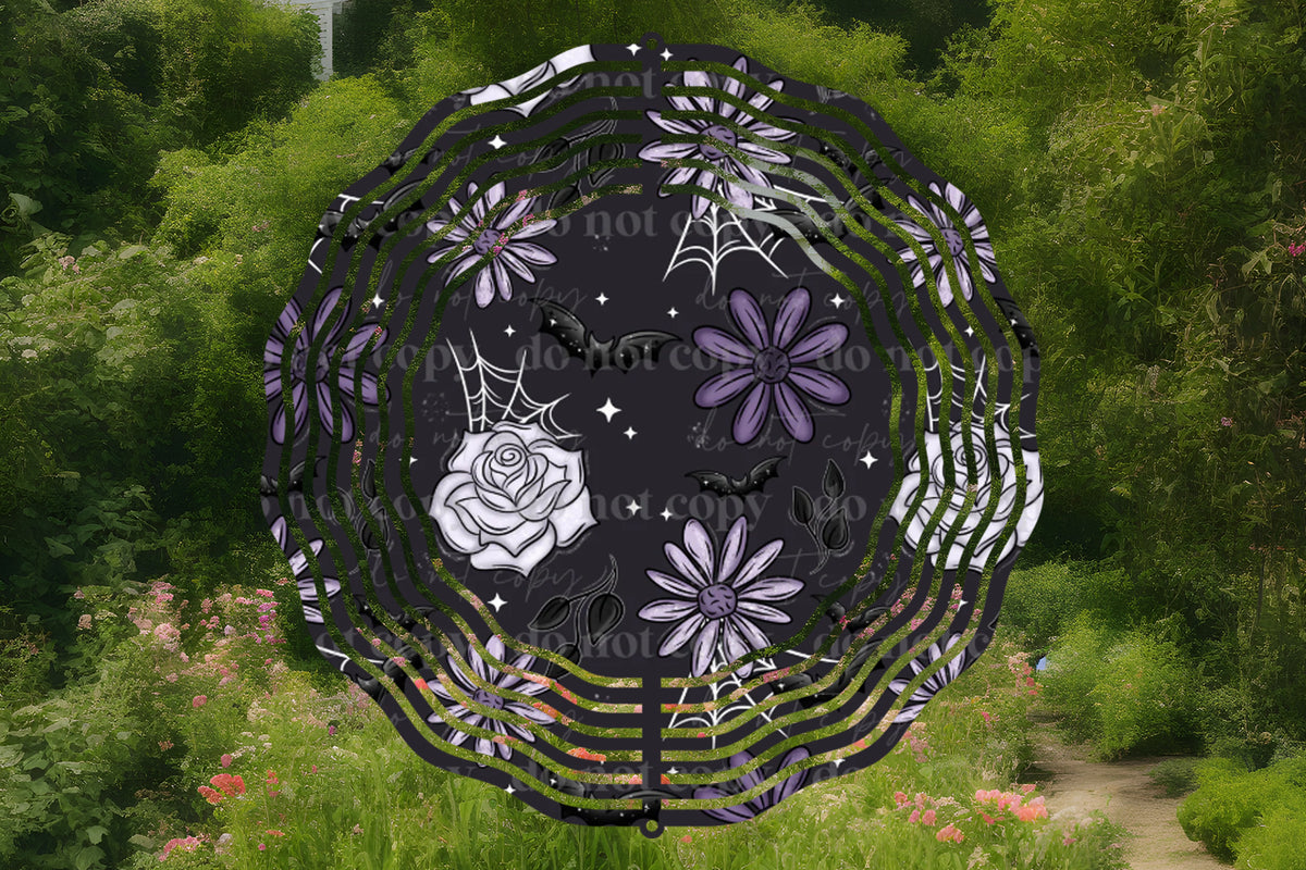Purple Floral Wind Spinner