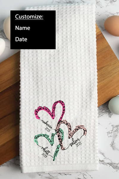 Customized Hearts Hand Towel