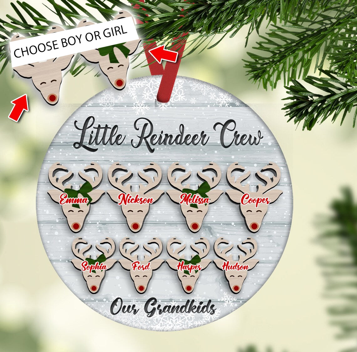 Little Reindeer Crew Christmas Ornament