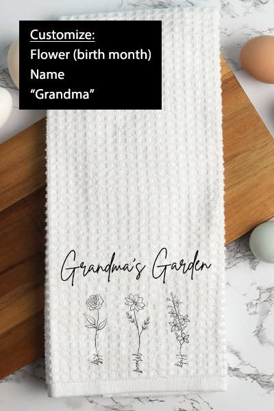 Customized Grandmas Garden Hand Towel