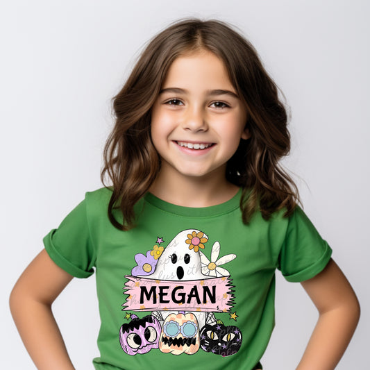 Personalized Halloween Ghost Graphic Tee