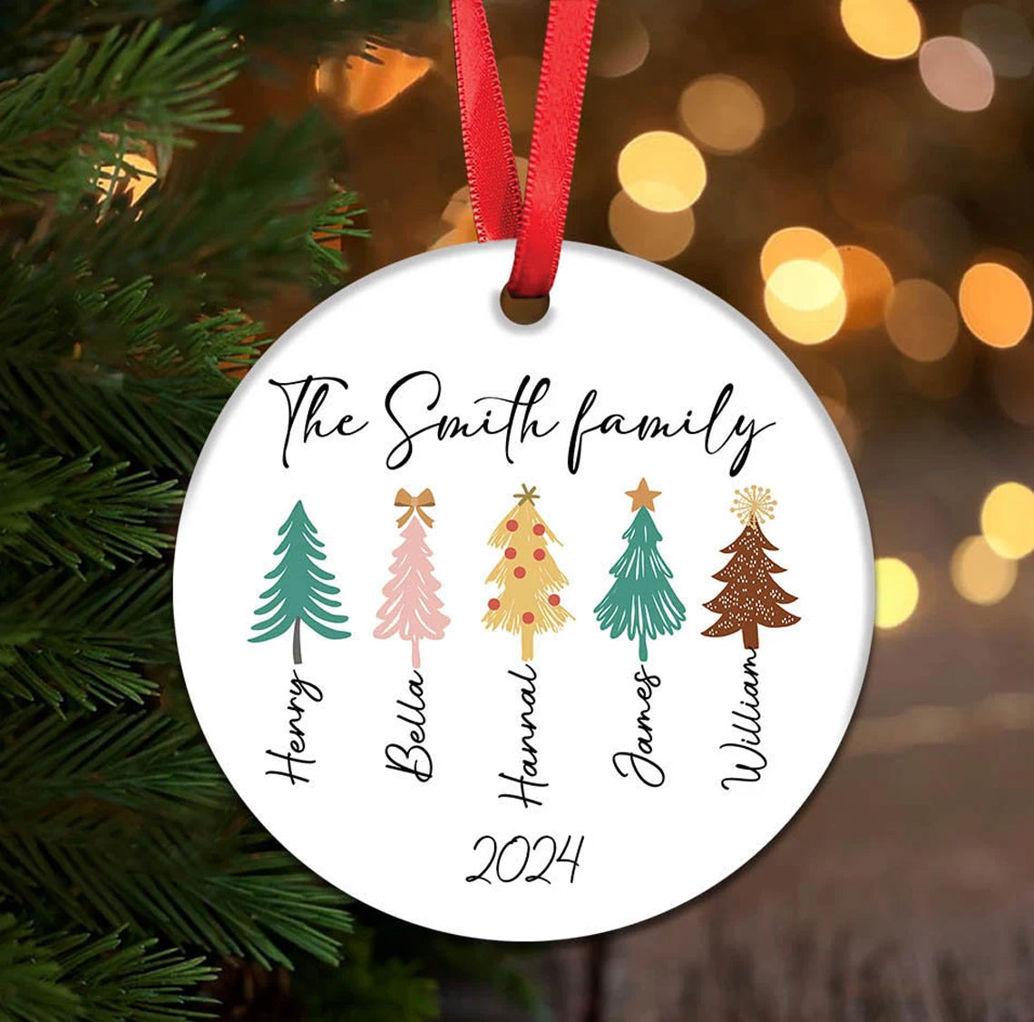 Family Trees Christmas Ornament