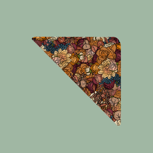 Dark Fall Floral Corner Bookmark