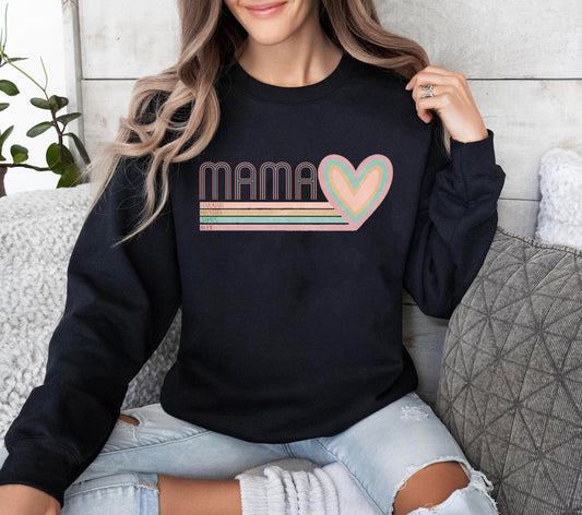 Mama Heart - Customize with Name and Kids Names Graphic Tee