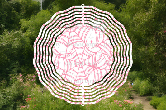 Pink Webs Wind Spinner