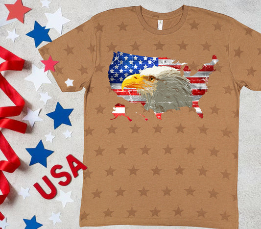 American Flag with Eagle Graphic Tee