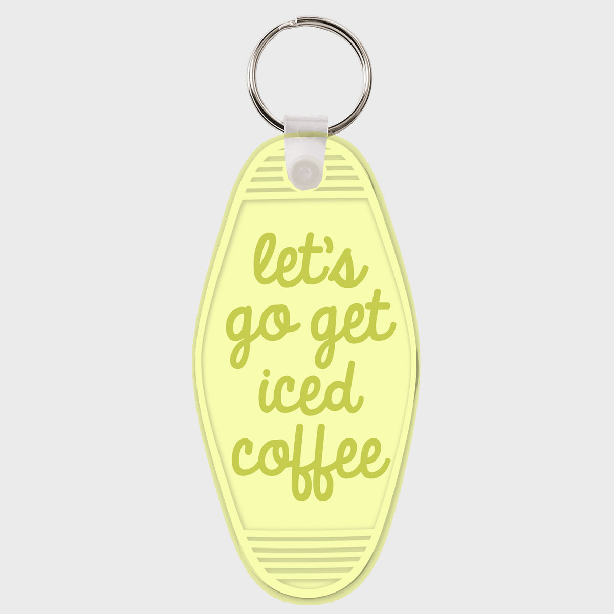 Let's Go Get Iced Coffee Motel Keychain