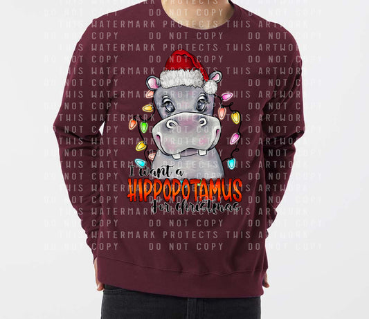 I Want a Hippopotamus for Christmas Graphic Tee