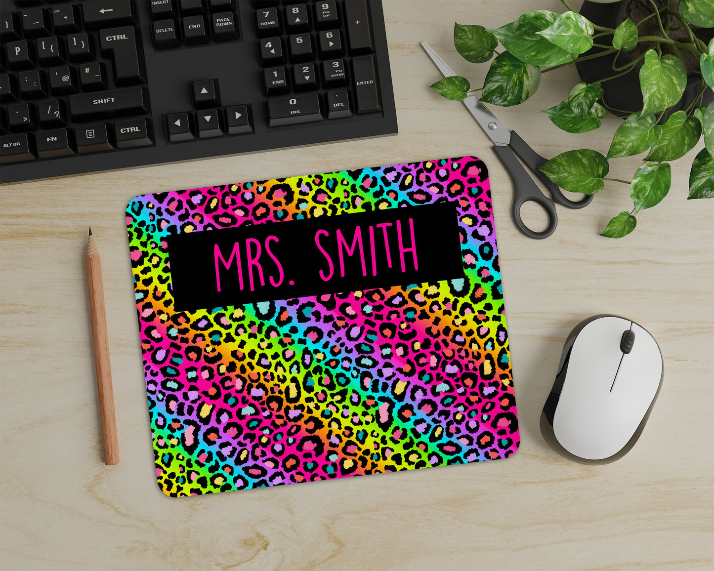 Rainbow Leopard Mousepad