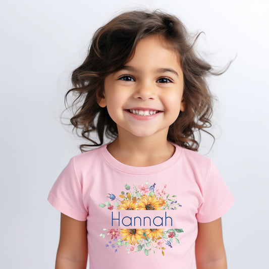Floral Name Customized Graphic Tee