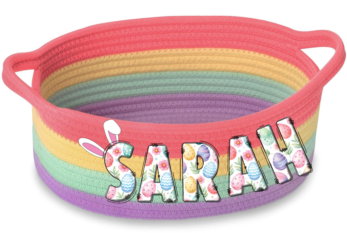 Easter Doodle Name Fabric Basket