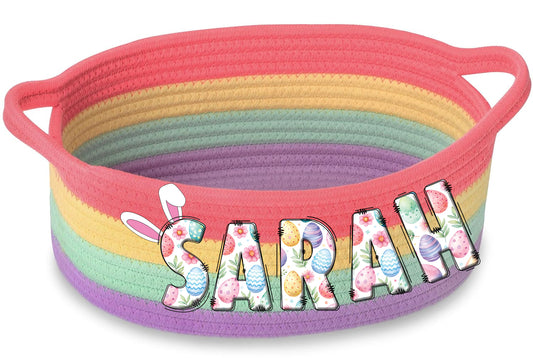 Easter Doodle Name Fabric Basket