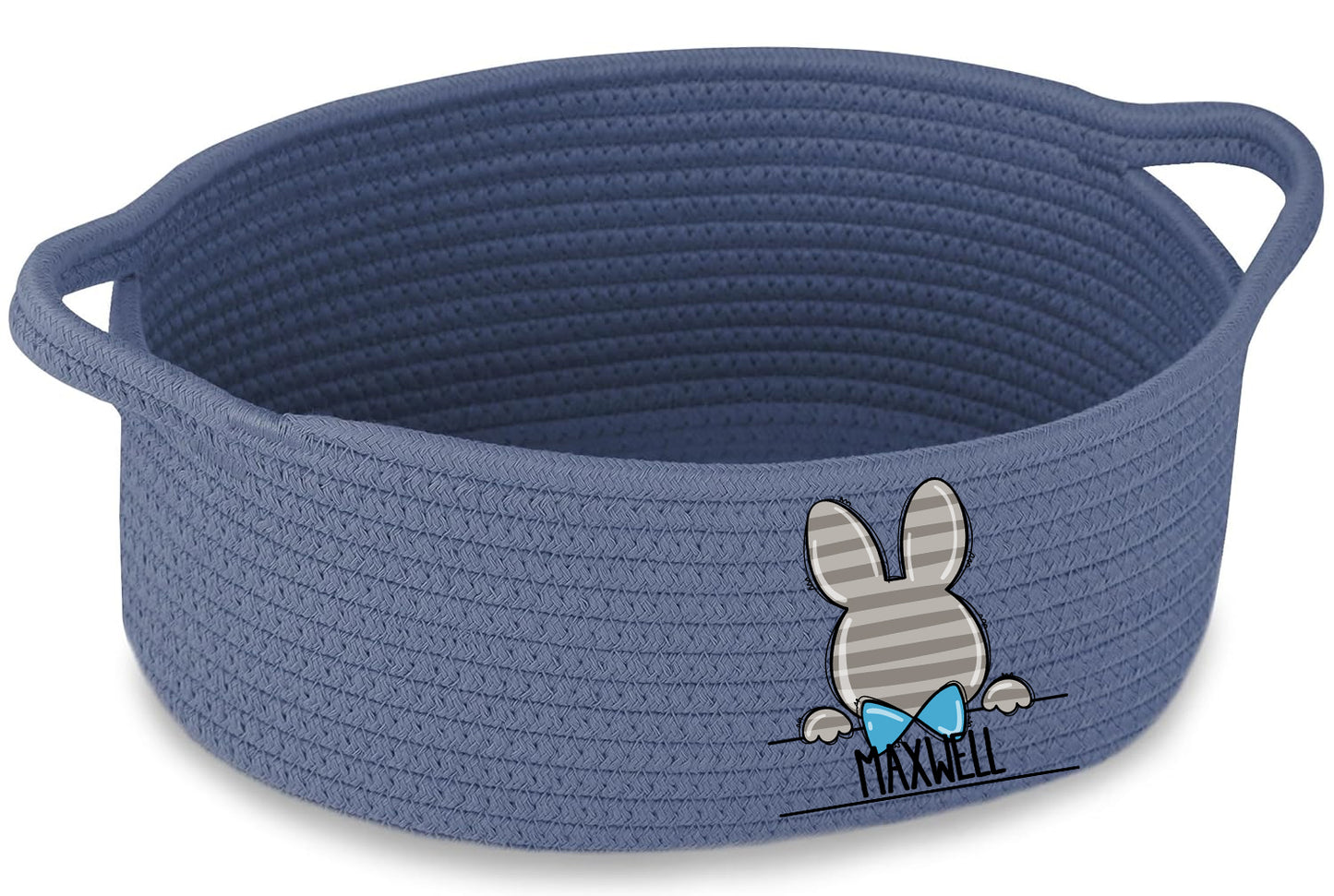 Boy Bunny Monogram Fabric Basket