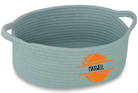 Basketball Monogram Fabric Basket