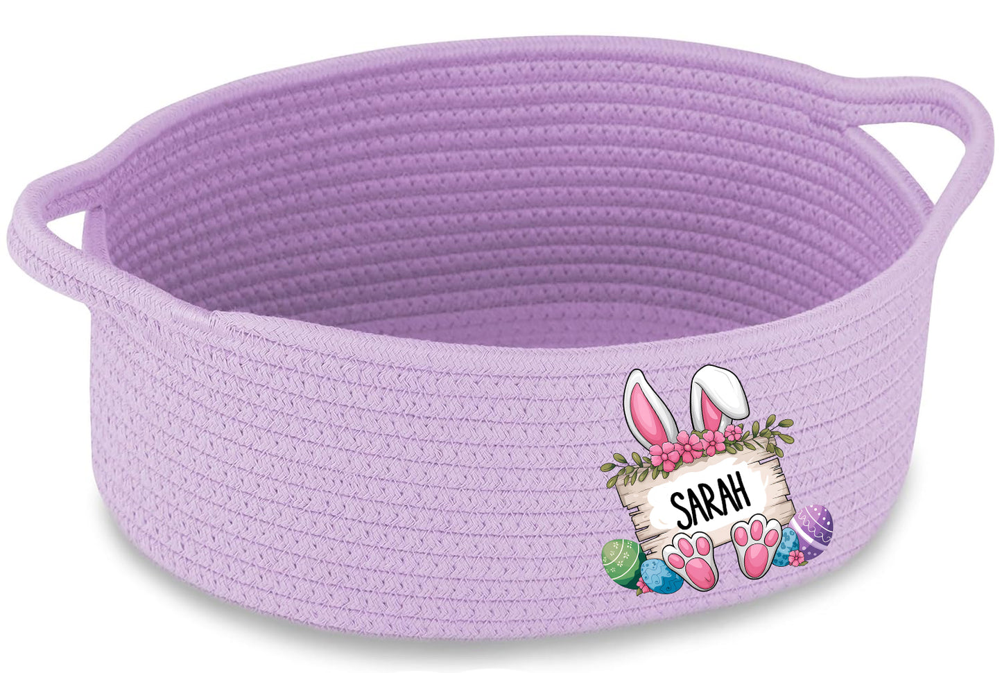 Bunny Sign Monogram Fabric Basket