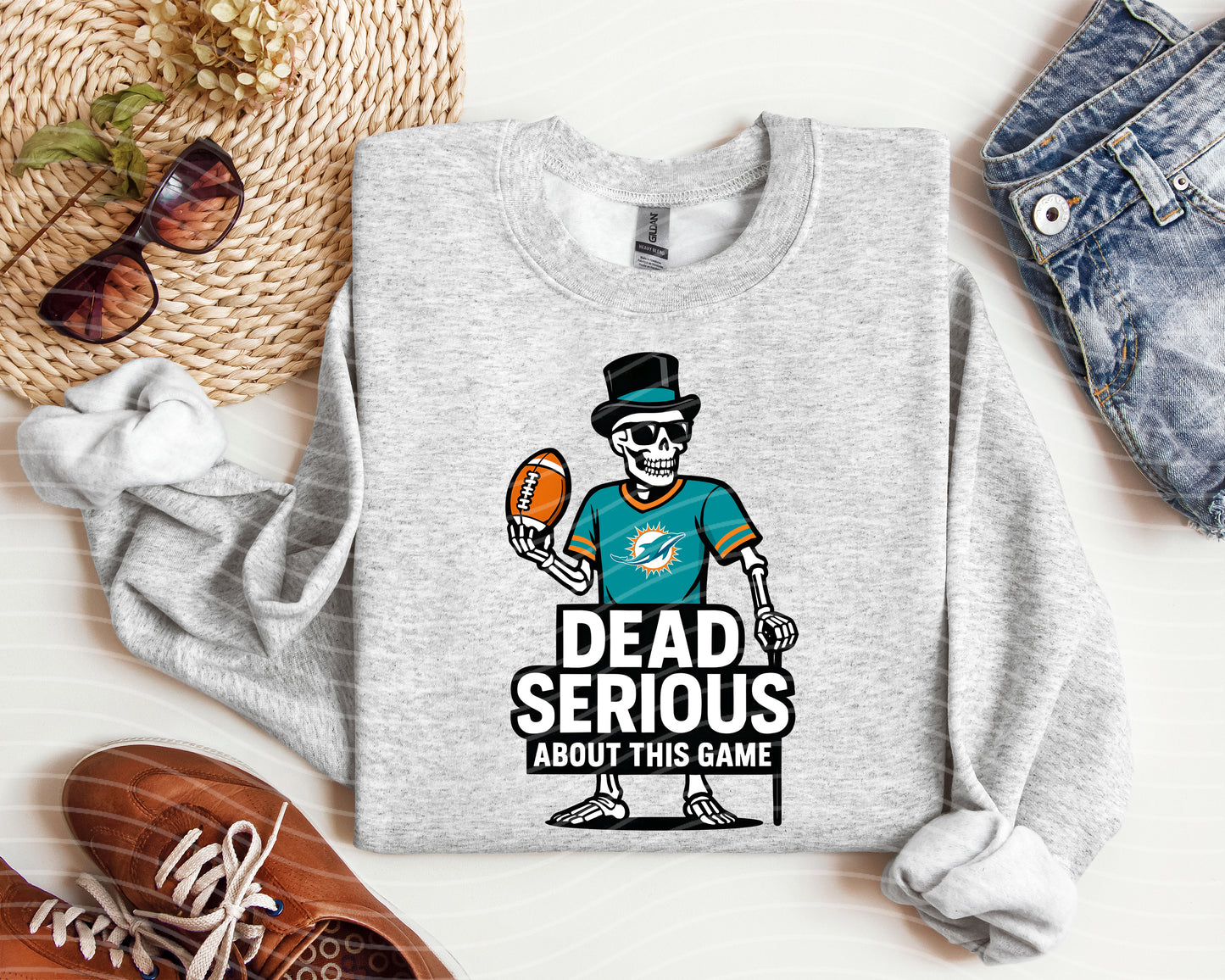 Dead Serious About This Game Dolphins Graphic Tee