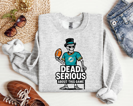 Dead Serious About This Game Dolphins Graphic Tee