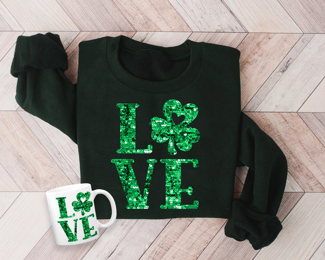Love Faux Glitter Graphic Tee