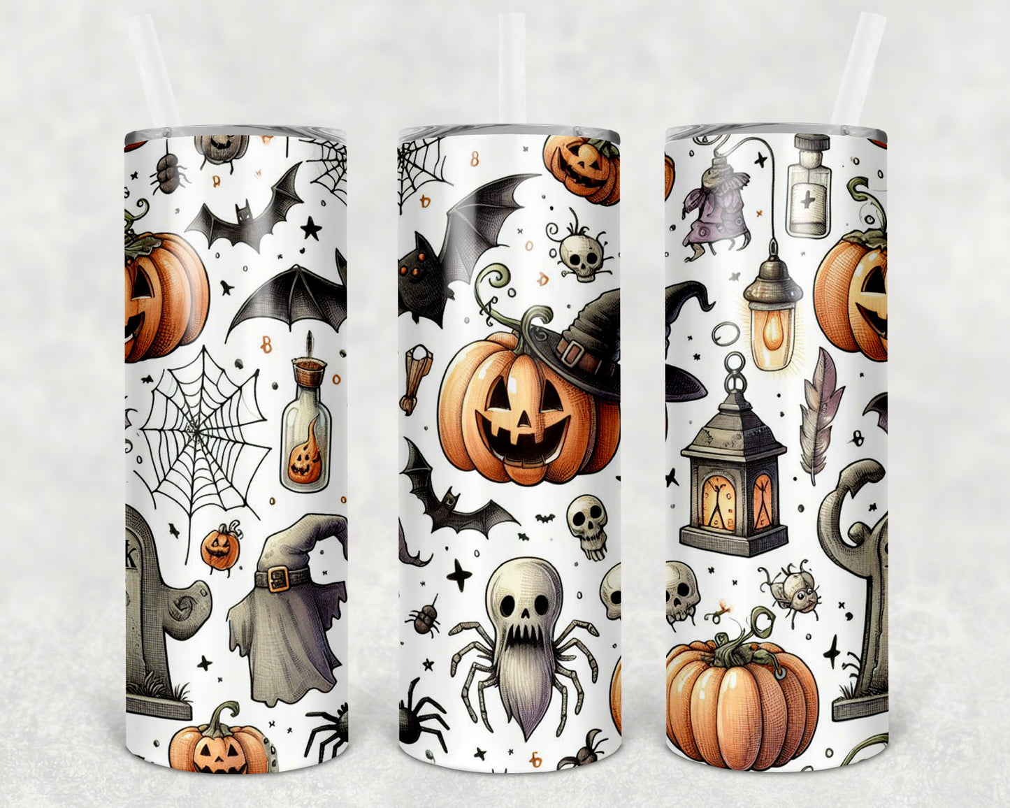 Cute Halloween Icons 20 oz Skinny Tumbler
