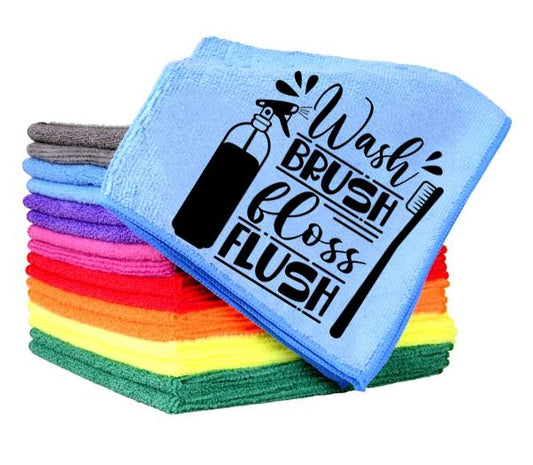 Wash Brush Floss Flush Towel