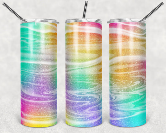 Watercolor Swirl 20 Oz Skinny Tumbler