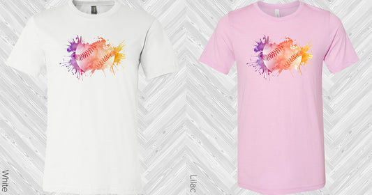 Watercolor Baseball Graphic Tee Graphic Tee