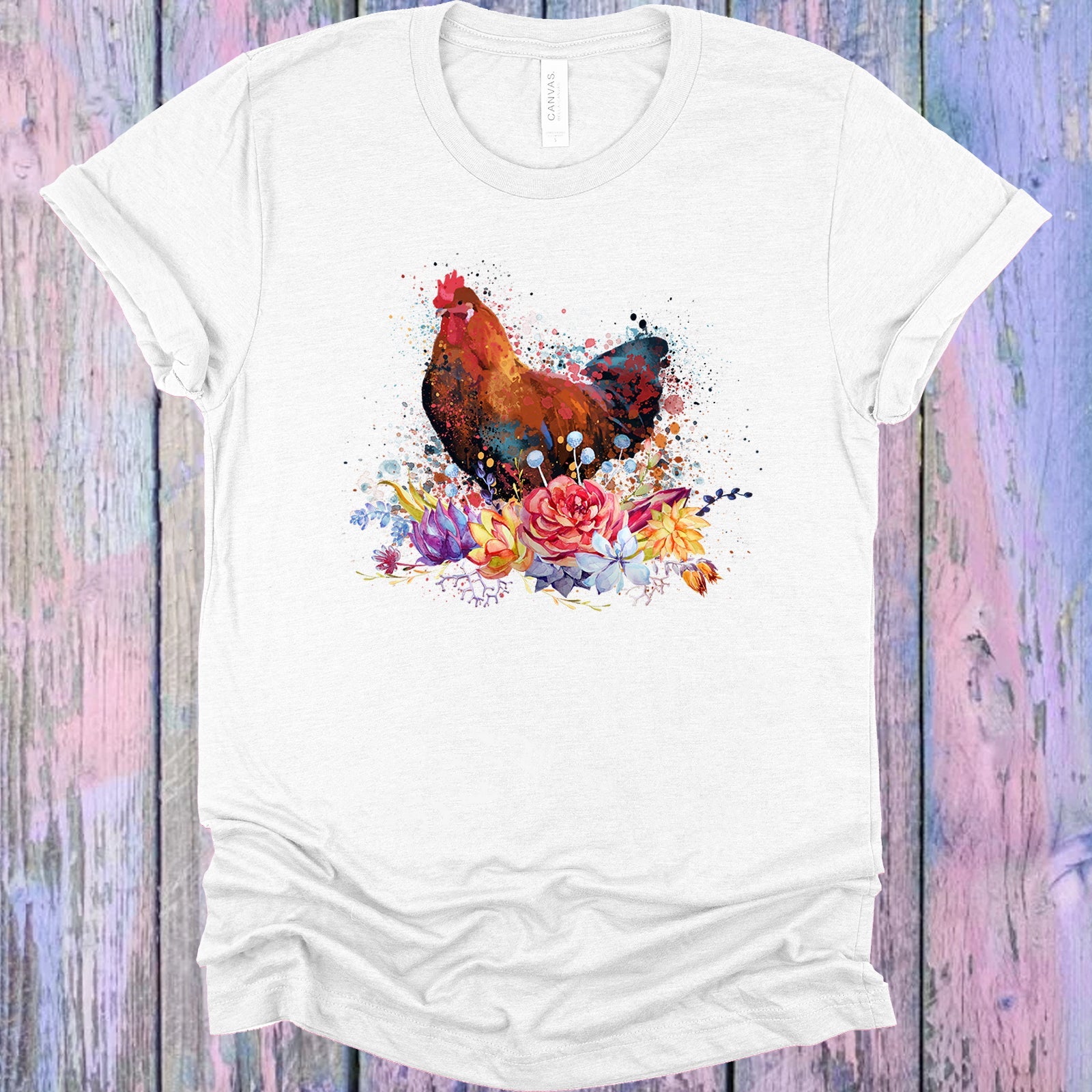 Watercolor Chicken Graphic Tee Graphic Tee