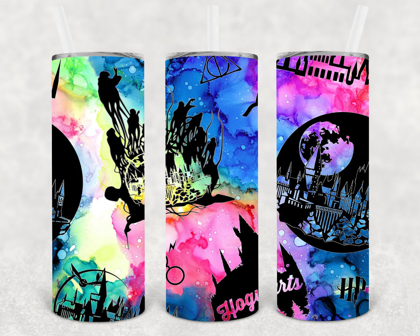 Watercolor Harry Potter 20 Oz Skinny Tumbler