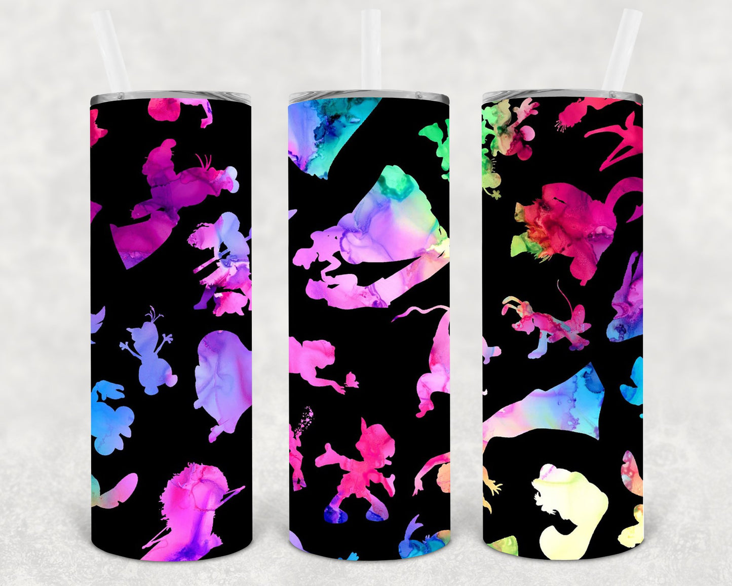 Watercolor Silhouettes 20 Oz Skinny Tumbler