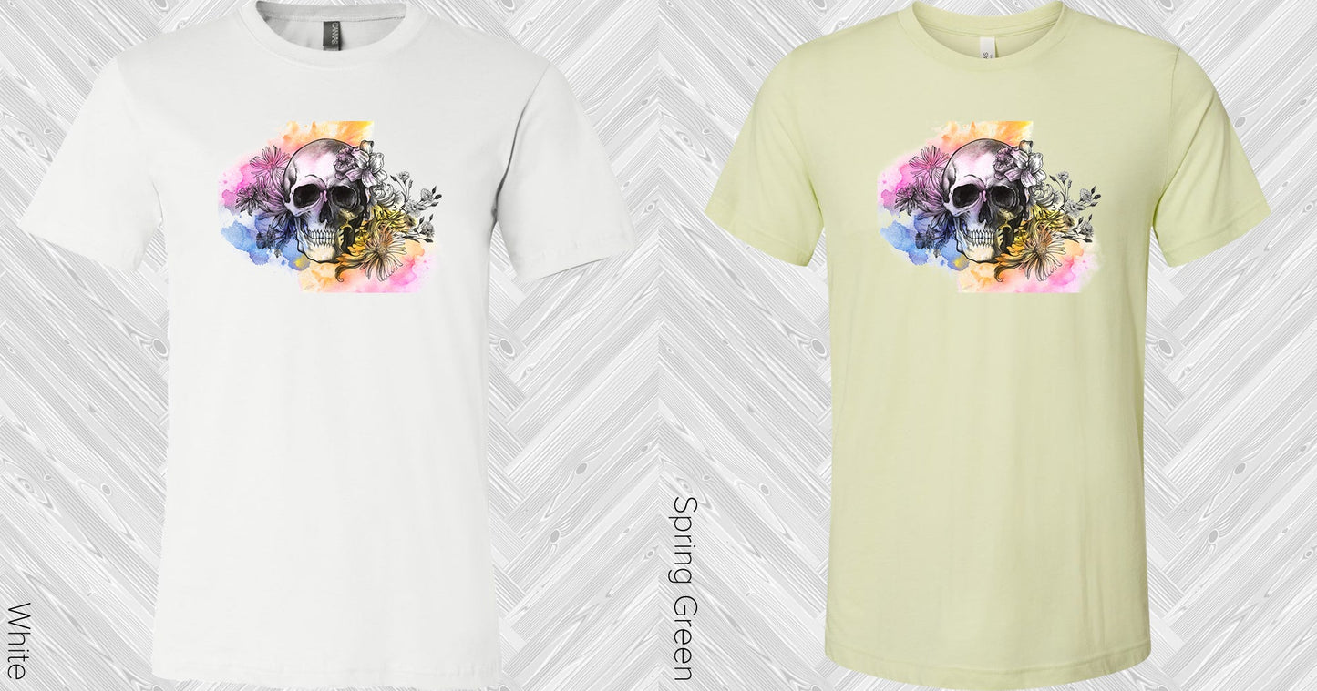 Watercolor Skull Graphic Tee Graphic Tee