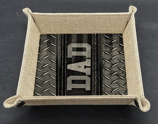 Dad Burlap Snap Tray