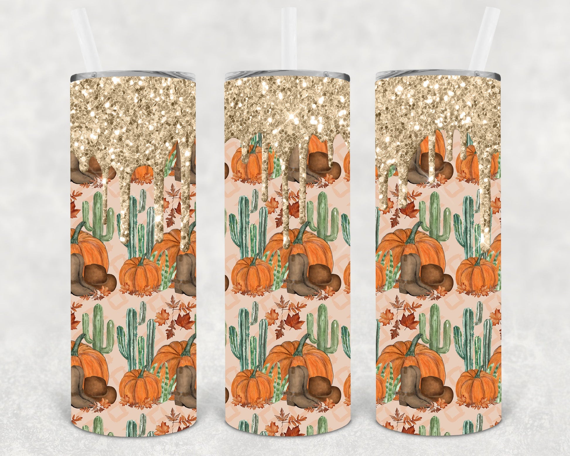 Western Pumpkins 20 Oz Skinny Tumbler