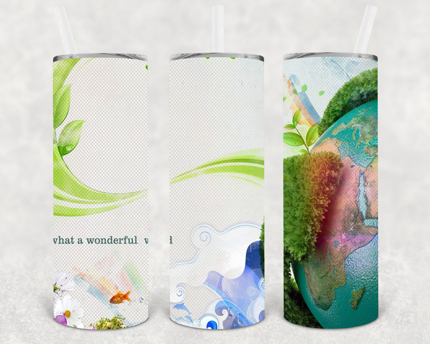 What A Wonderful World 20 Oz Skinny Tumbler