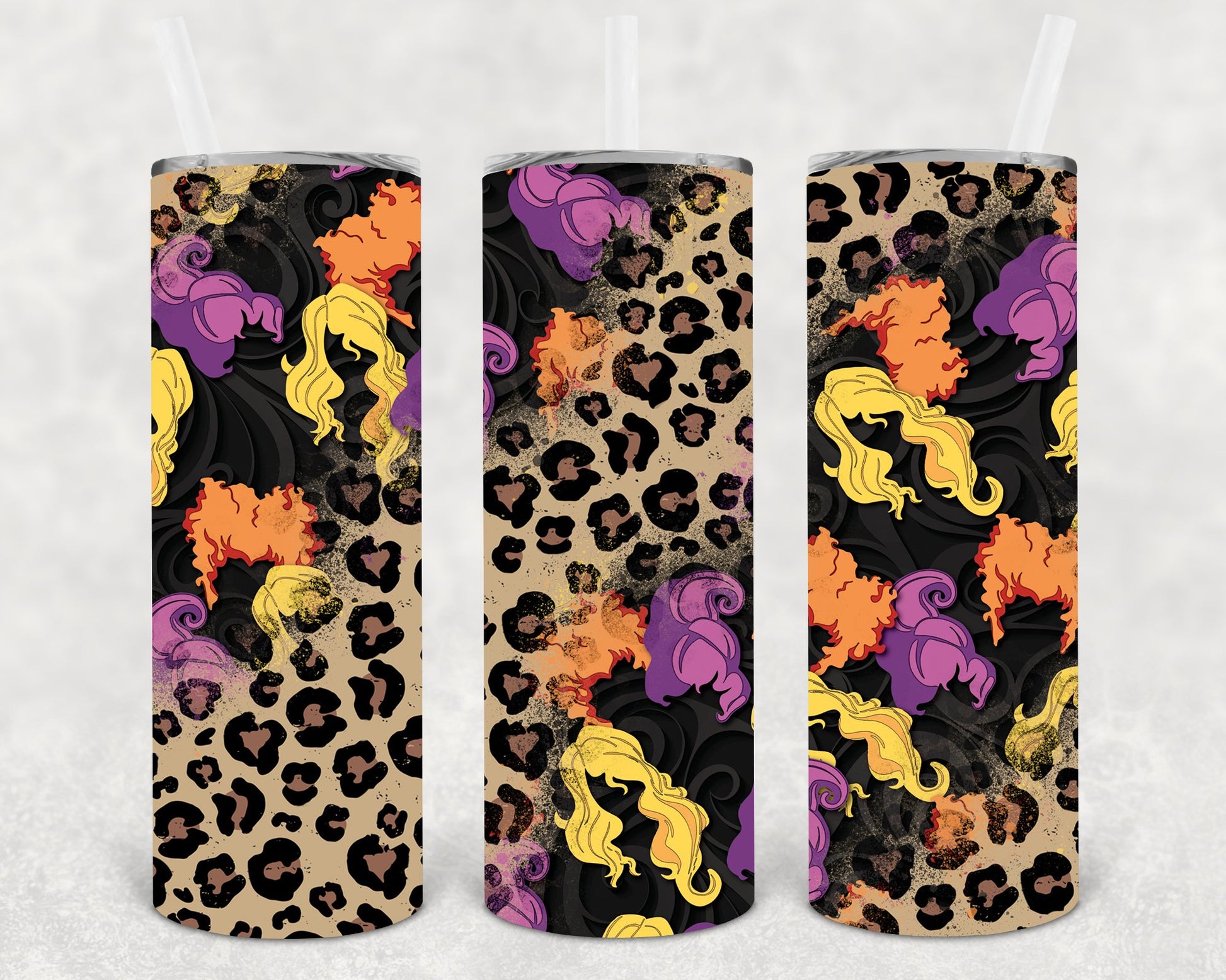 Witches And Leopard 20 Oz Skinny Tumbler