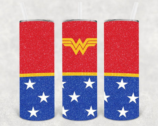 Wonder Woman 20 Oz Skinny Tumbler