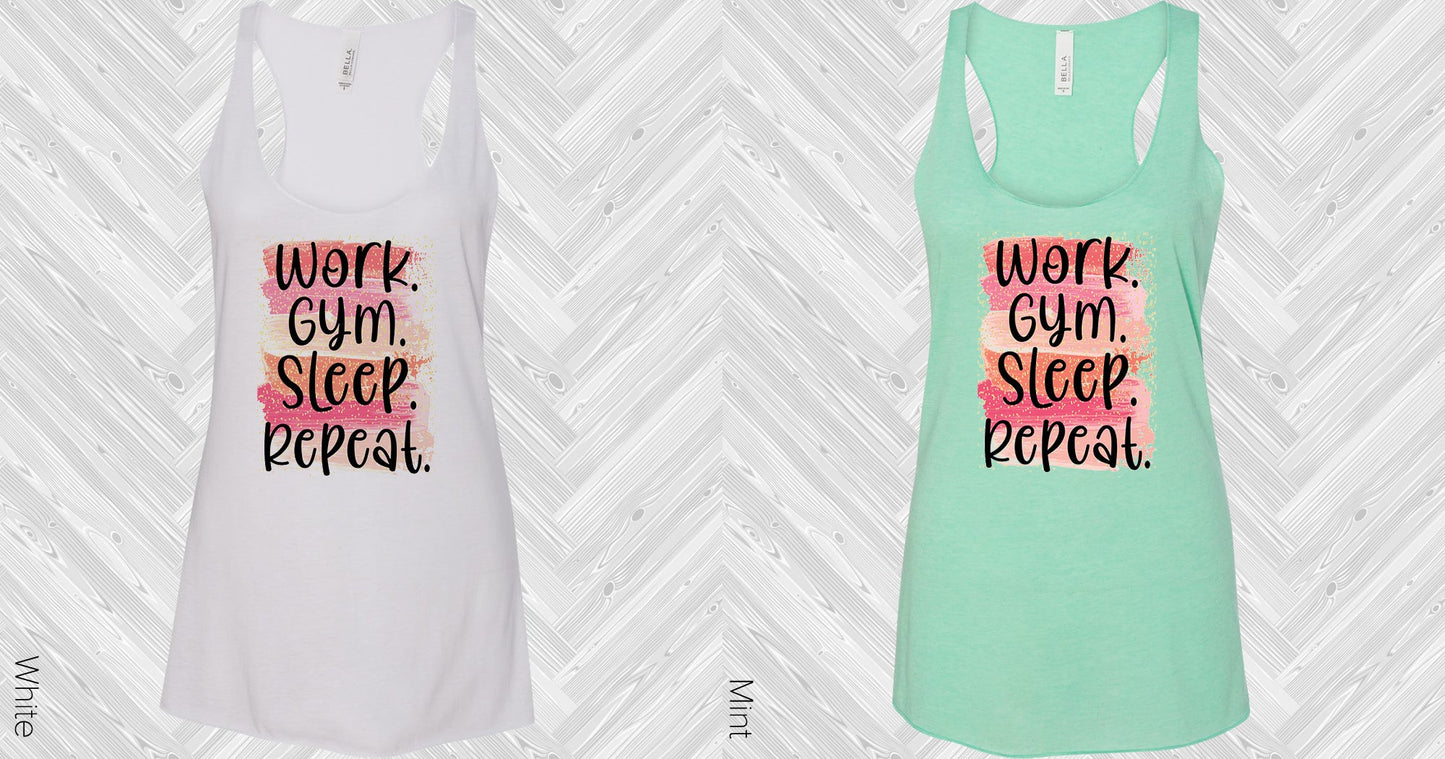 Work Gym Sleep Repeat Graphic Tee Graphic Tee