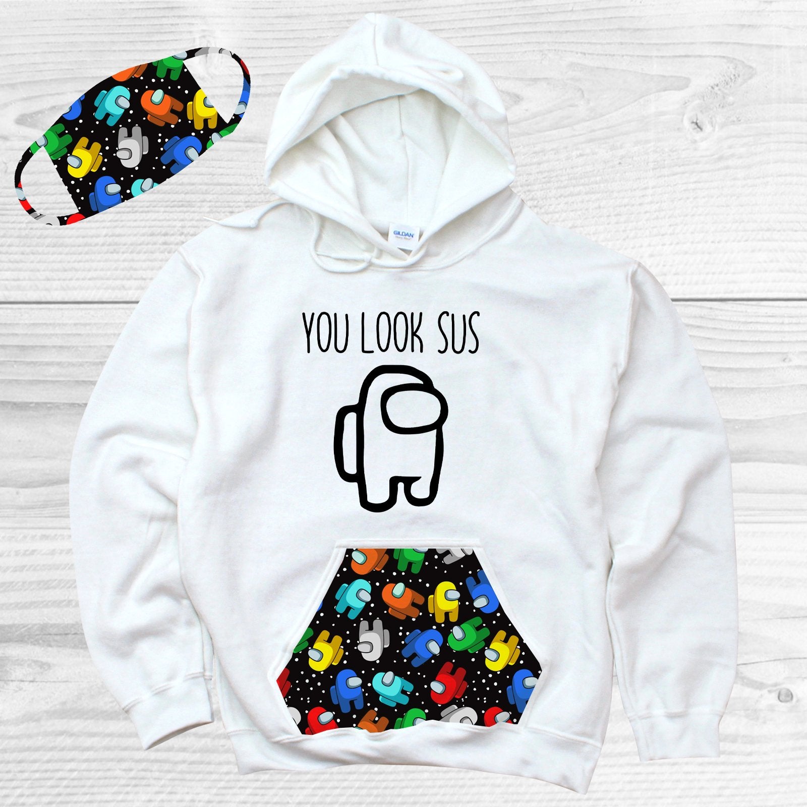 Among Us Face Covering Graphic Tee