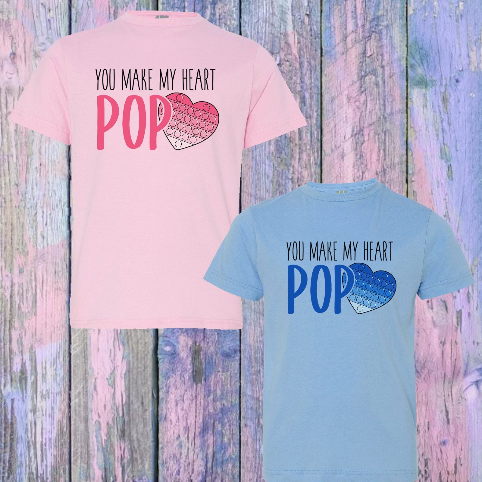 You Make My Heart Pop Blue Graphic Tee Graphic Tee