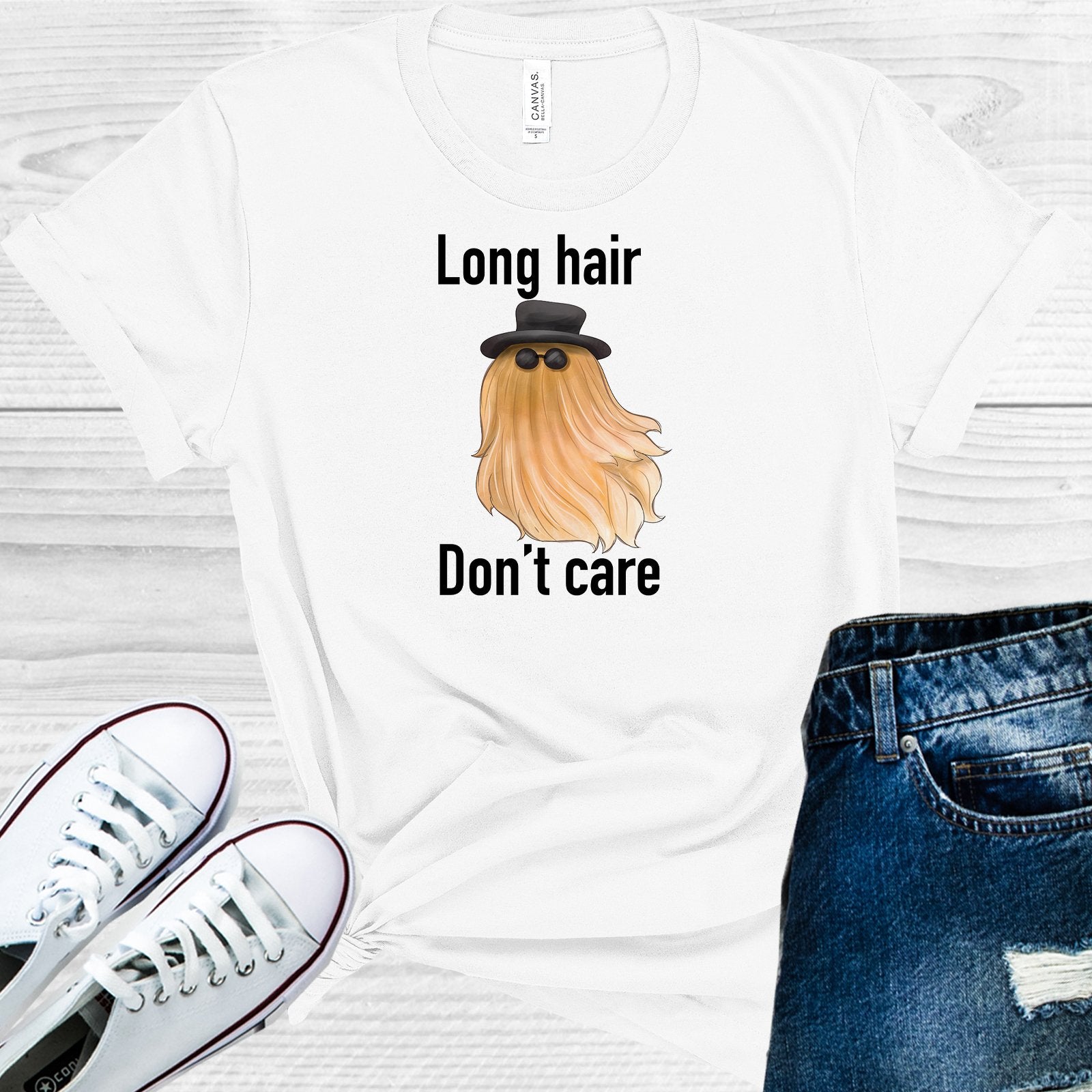 Long Hair Dont Care Graphic Tee Graphic Tee