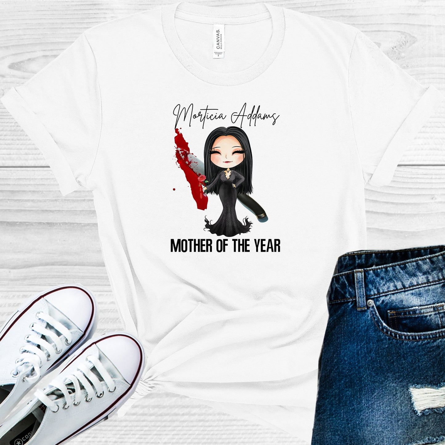 Morticia Addams Mother Of The Year Graphic Tee Graphic Tee