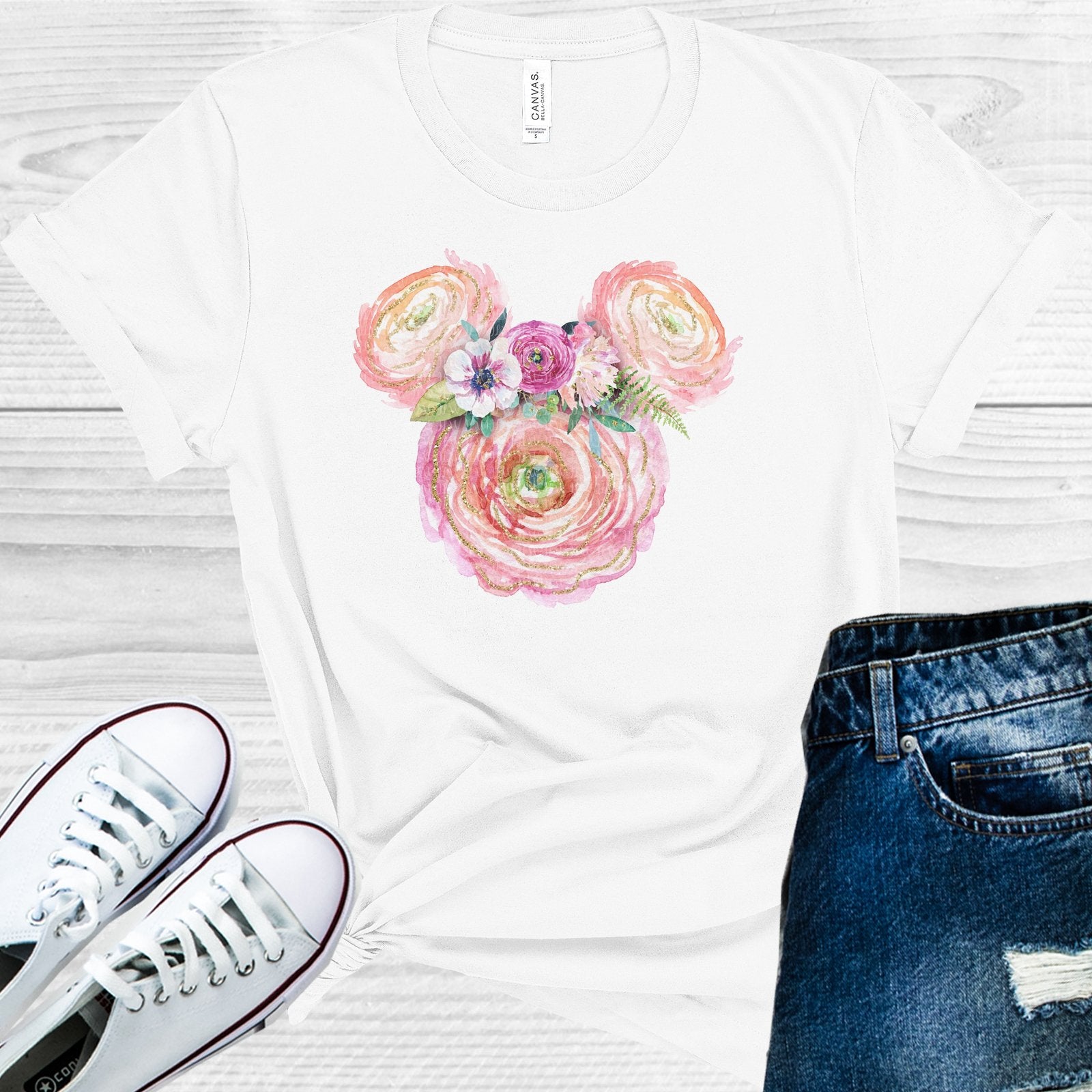 Floral Mouse Graphic Tee Graphic Tee