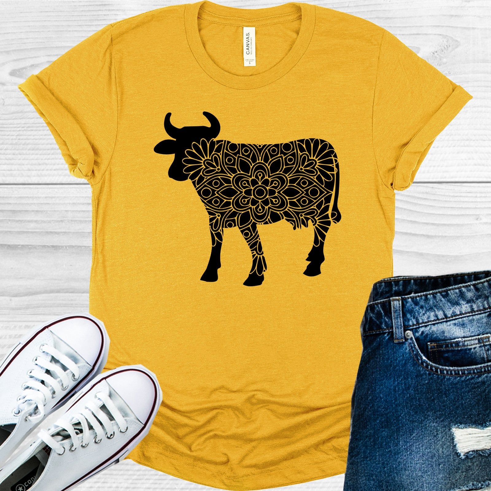 Cow Mandala Graphic Tee Graphic Tee